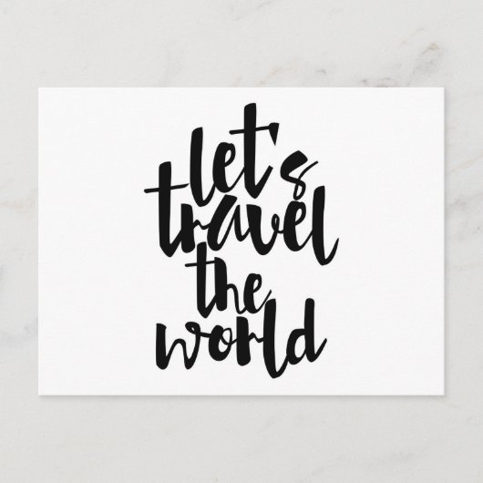 Reisen wir die Welt Zitat Postkarte (Vorderseite)