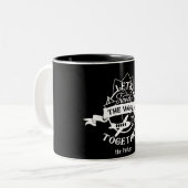 Reisen wir gemeinsam die Welt | Spaß Zweifarbige Tasse (Vorderseite Links)