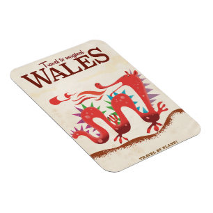 Reisen zu Magical Wales Vintage Poster Magnet