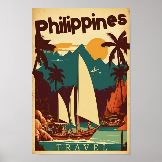 Reisen zu Philippinen Vintage Poster (Vorne)
