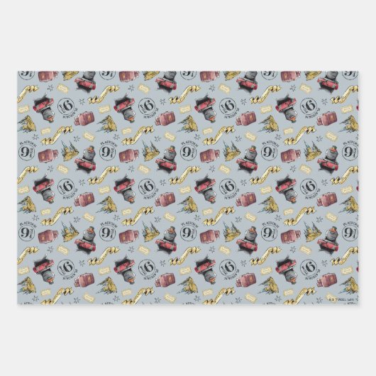 Reisen zum HOGWARTS™-Muster Geschenkpapier Set (Vorderseite)