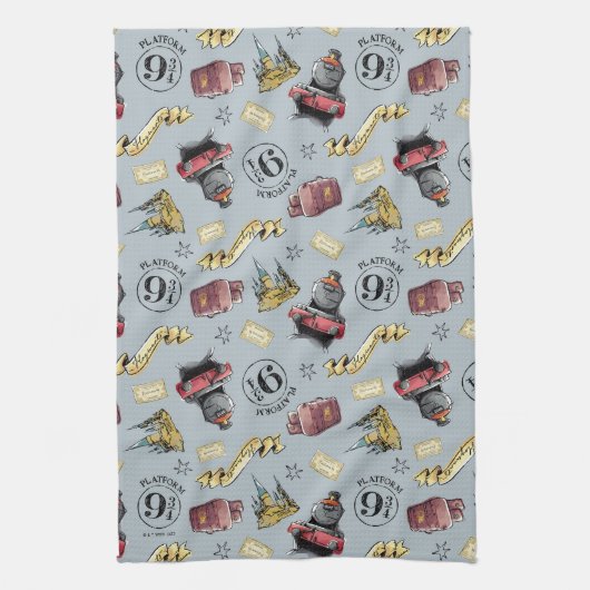 Reisen zum HOGWARTS™-Muster Geschirrtuch (Vertikal)