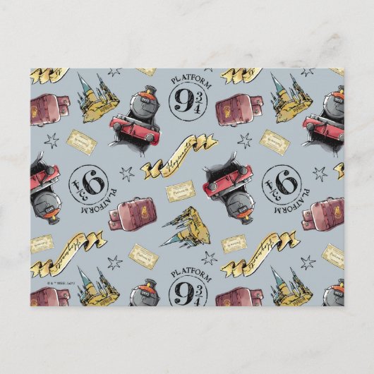 Reisen zum HOGWARTS™-Muster Postkarte (Vorderseite)