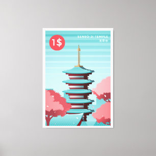 Reisen zum Sensoji-Tempel Leinwanddruck