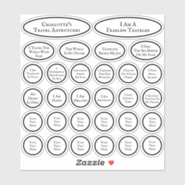 Reisenachweise Schwarz-Weiß-Vorlage von 30 Aufkleber