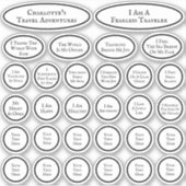 Reisenachweise Schwarz-Weiß-Vorlage von 30 Aufkleber (Vorderseite)