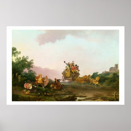 Reisende auf einem Coach, c.1785-90 (Öl auf Leinwa Poster (Vorne)