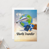 Reisende aus aller Welt, verpackt und einsatzberei Karte (Vorderseite/Rückseite Beispiel)