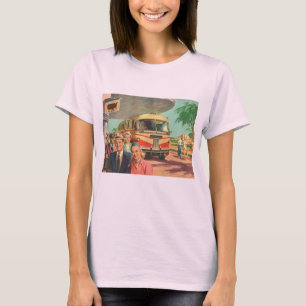 Reisende aus alten Zeiten auf Urlaub am Busbahnhof T-Shirt