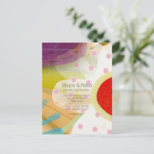 Reisende Blumenlandschaft Postkarte (Stehend Vorderseite)