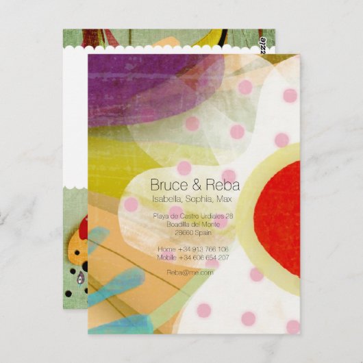 Reisende Blumenlandschaft Postkarte (Vorne/Hinten)