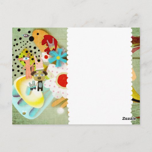 Reisende Blumenlandschaft Postkarte (Rückseite)