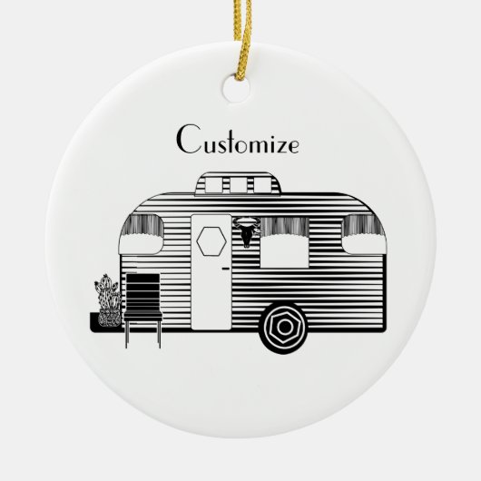 Reisende Camper Caravan Thunder_Cove Keramik Ornament (Vorne)