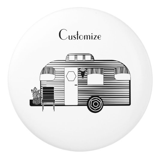 Reisende Camper Caravan Thunder_Cove Keramikknauf (Vorderseite)