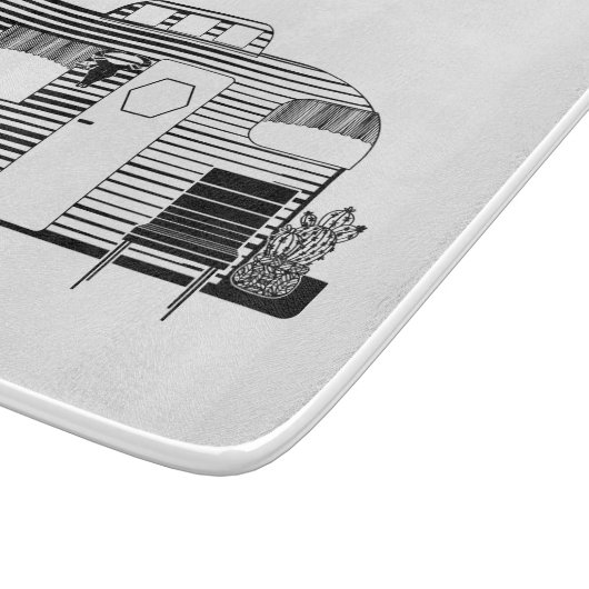 Reisende Camper Caravan Thunder_Cove Schneidebrett (Ecke)