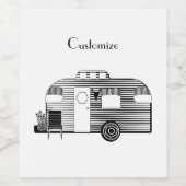 Reisende Camper Caravan Thunder_Cove Weinetikett (Einzelnes Label)