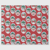 Reisende Coonhounds auf Rot Geschenkpapier (Flach)