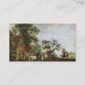 Reisende durch ein Gasthaus (Öl auf Leinwand) Visitenkarte (Rückseite)