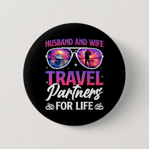 Reisende Ehepartner am Strand Button