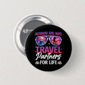 Reisende Ehepartner am Strand Button (Vorne & Hinten)