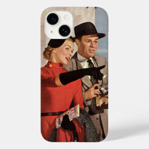 Reisende im Stil vergangener Zeiten am Eiffelturm, Case-Mate iPhone Hülle