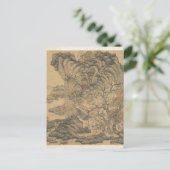 Reisende in einer Herbstlandschaft von Chen Hongsh Postkarte (Stehend Vorderseite)