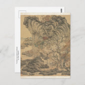 Reisende in einer Herbstlandschaft von Chen Hongsh Postkarte (Vorne/Hinten)