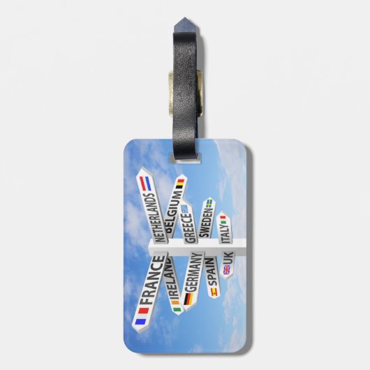 Reisende in Europa Gepäckanhänger (Rückseite vertikal)