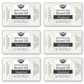 Reisende Karte Bart Oil Label mit Zutaten (Vorderseite)