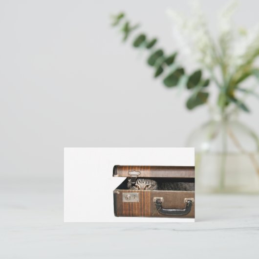 Reisende Katzen-Visitenkarte Visitenkarte (Stehend Vorderseite)