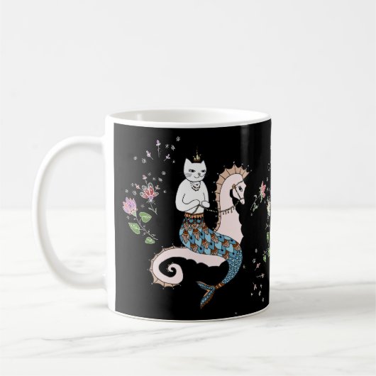Reisende Meerjungfrau-Katze Kaffeetasse (Links)