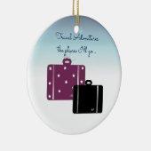 Reisende mit Koffer Keramikornament (Rechts)