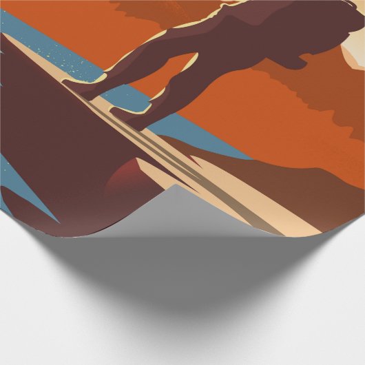 Reisende oder Entdecker mit Rucksack, stehend Geschenkpapier (Ecke)