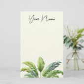 Reisende Palm Tree Tropical Boho Personalizable Briefpapier (Stehend Vorderseite)