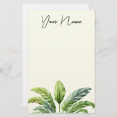 Reisende Palm Tree Tropical Boho Personalizable Briefpapier (Vorne/Hinten)