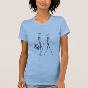 Reisende Röntgenstrahl-Skeleton Paare - Schwarzes T-Shirt