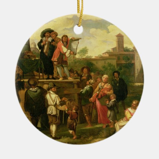 Reisende Schauspieler Keramik Ornament (Vorne)