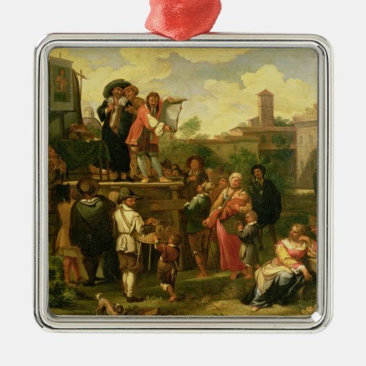 Reisende Schauspieler Silbernes Ornament (Vorne)