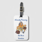 Reisende Strand Handgezeichnet Oktopus Gepäckanhänger (Vorderseite Vertikal)