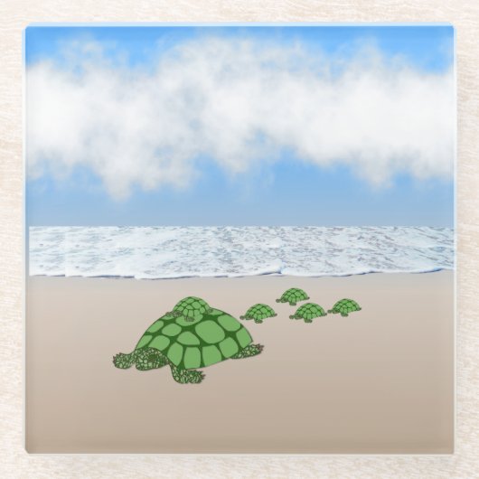 Reisende Terrapin Glasuntersetzer (Vorderseite)