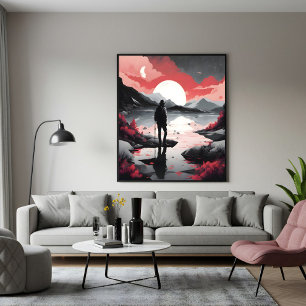 Reisender bei Dämmerung Poster