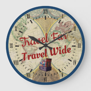 Reisender der alten Welt: Reise weit, reise breit Große Wanduhr
