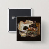 Reisender Dobermann - felsig Button (Vorne & Hinten)