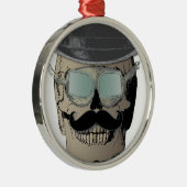 Reisender Herr-Bones Steam Punk Time Silbernes Ornament (Rechts)