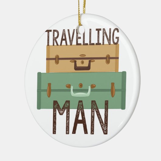 Reisender Mann Keramik Ornament (Links)