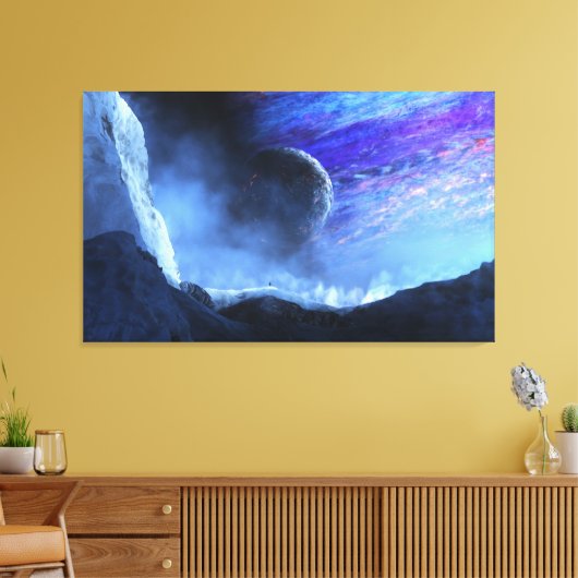 Reisender (Planetside) Leinwanddruck (Insitu (Wohnzimmer))