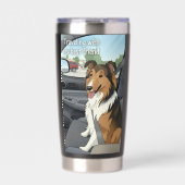 Reisender Sheltie Thermobecher (Vorderseite)