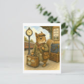 Reisendes Eichhörnchen Illustration Postkarte (Stehend Vorderseite)