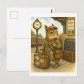 Reisendes Eichhörnchen Illustration Postkarte (Vorne/Hinten)