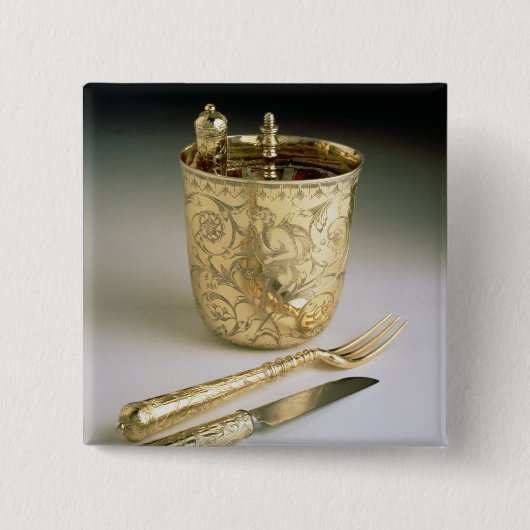 Reisendes Set eines Messers, der Gabel, des Button (Vorderseite)